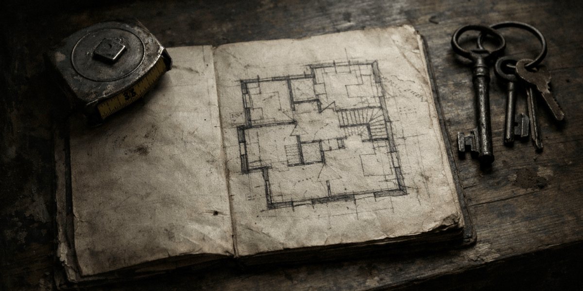 Paper Against Plaster — journal photograph from Entry #071 of The Dead Journal by Thomas Hale