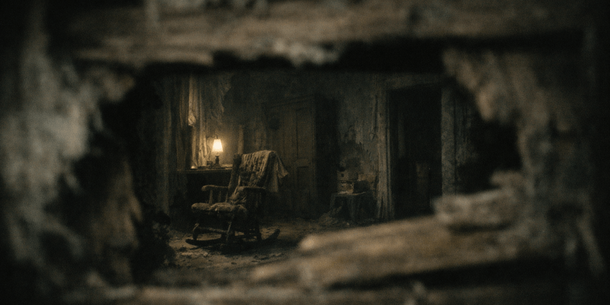 Sightline Behind Lath — journal photograph from Entry #106 of The Dead Journal by Thomas Hale