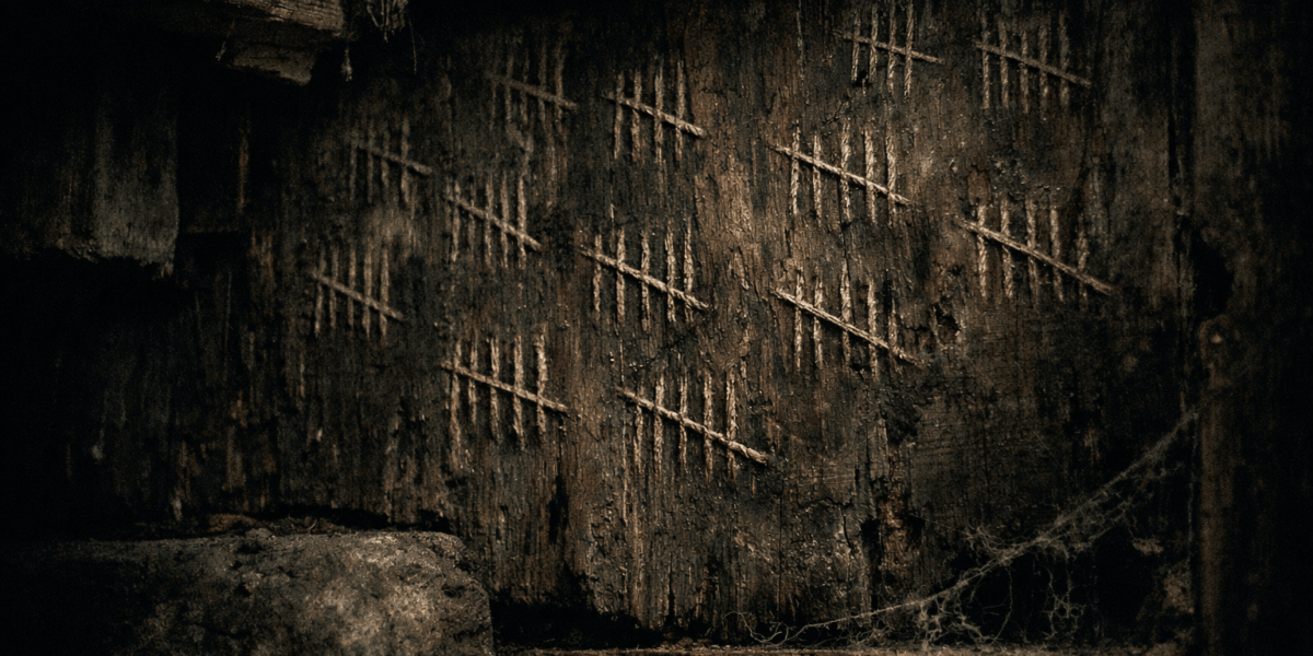 Numbers in the Grain — journal photograph from Entry #132 of The Dead Journal by Thomas Hale