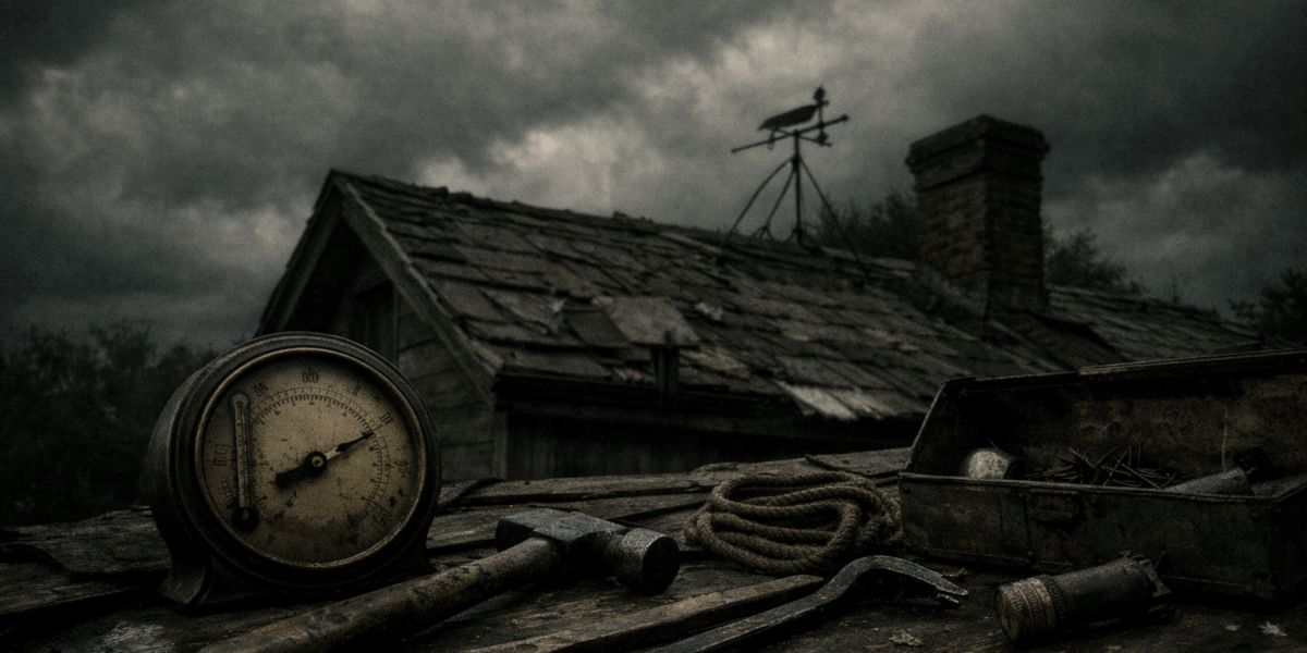 Barometer and Roofline — journal photograph from Entry #290 of The Dead Journal by Thomas Hale